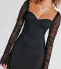 Sheer Of Myself Long Sleeve Mini Dress sold by Windsor