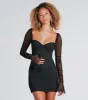 Sheer Of Myself Long Sleeve Mini Dress sold by Windsor