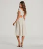 Watch Me Bloom Off-The-Shoulder Floral Midi Dress sold by Windsor