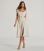 Watch Me Bloom Off-The-Shoulder Floral Midi Dress sold by Windsor