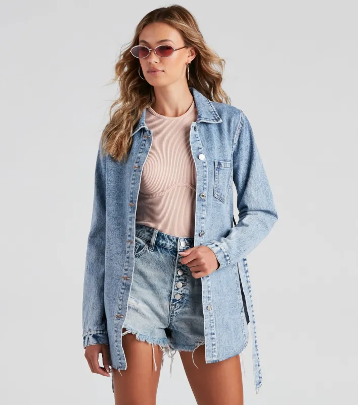 The Classic Acid Wash Denim Shacket sold by Windsor