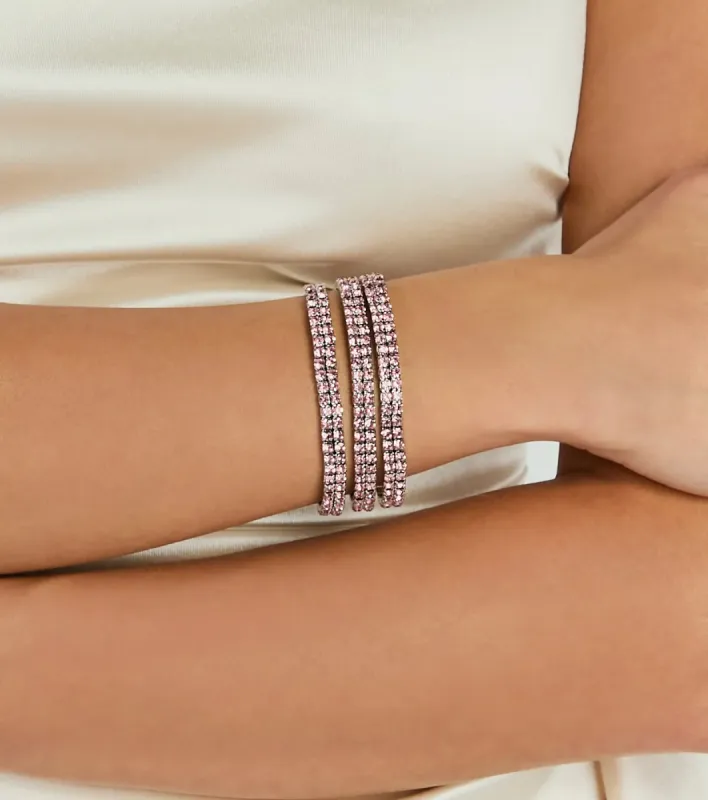 Luxe Touch Rhinestone Stretch Bracelet Set sold by Windsor