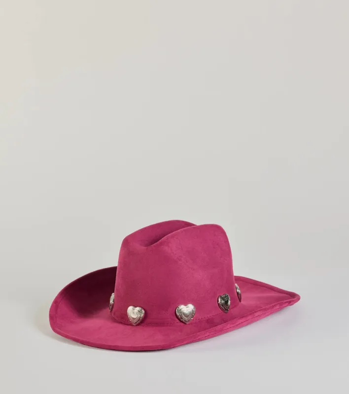 Western Heart Faux Suede Cowboy Hat sold by Windsor