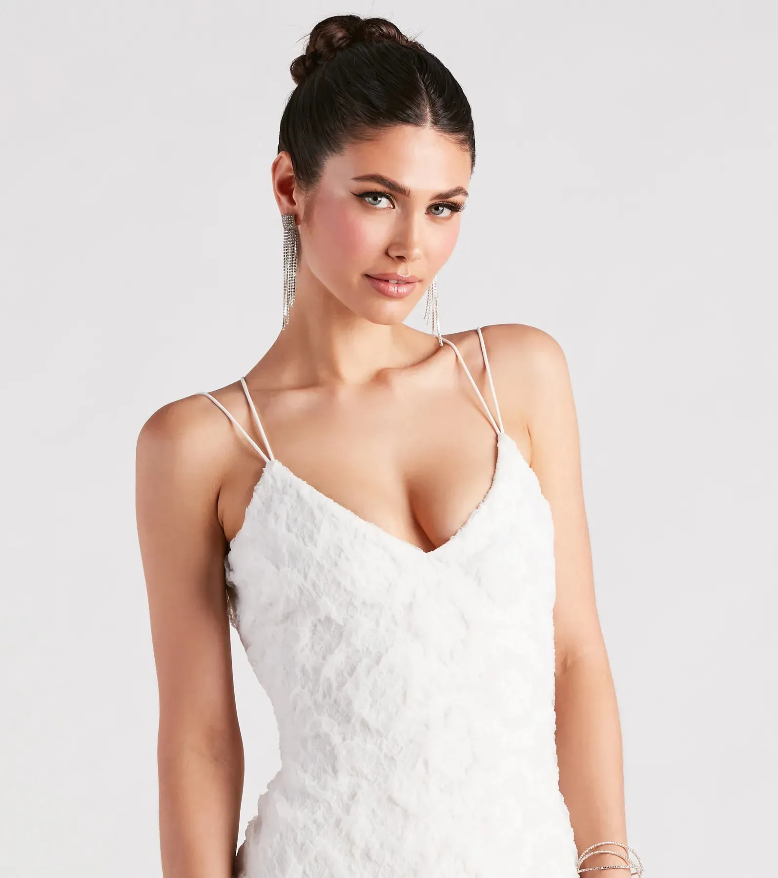 A Lace Romance V-Neck Strappy Dress sold by Windsor product image thumbnail 4