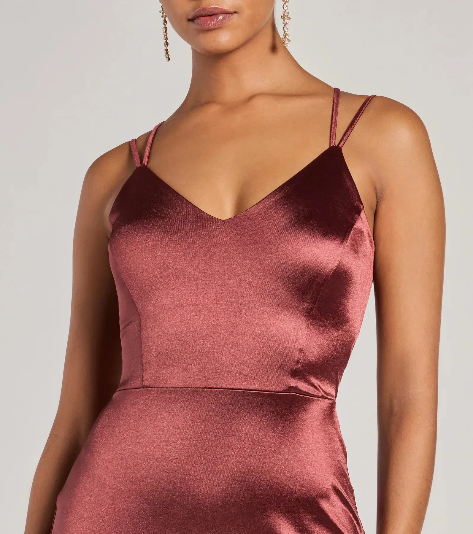 Simply A Stunner Lace-Up Bodycon Satin Mini Dress sold by Windsor product image thumbnail 4