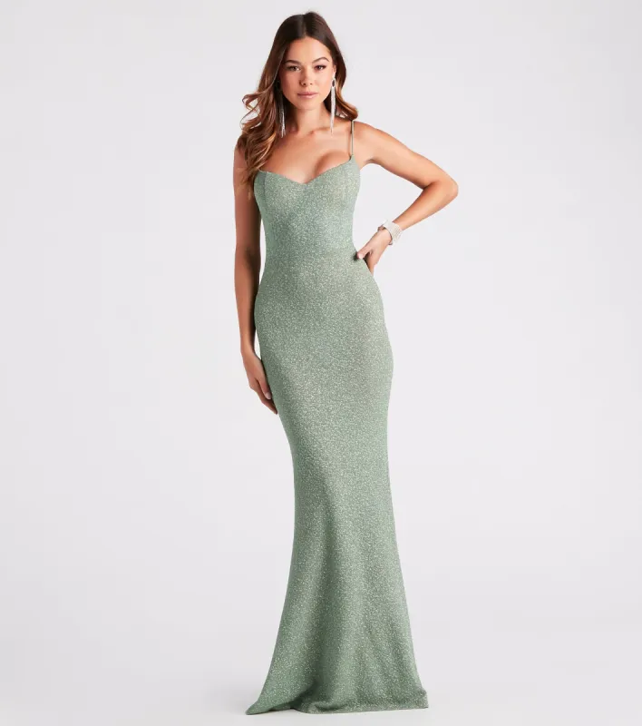 CLEARANCE - Ainsley Glittering Evening Gown sold by Windsor