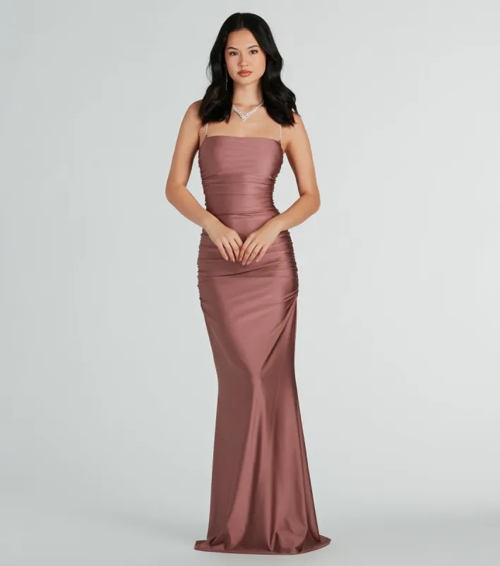 Eliena Formal Rhinestone Strap Mermaid Dress sold by Windsor