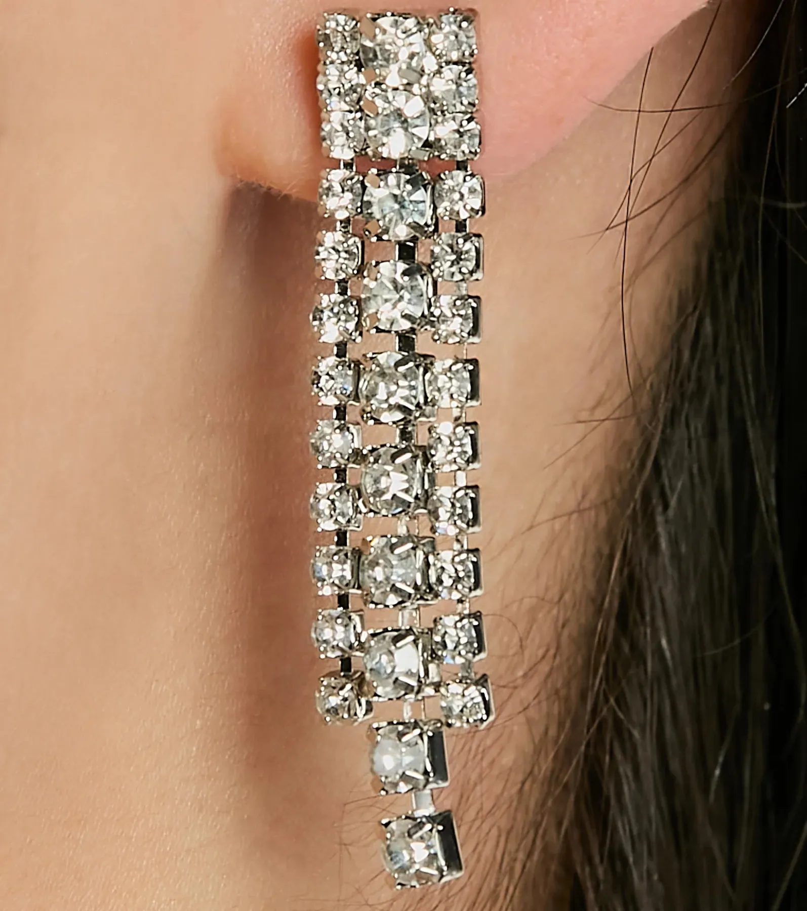 Impeccable Glam Rhinestone Necklace And Earrings Set sold by Windsor product image thumbnail 2