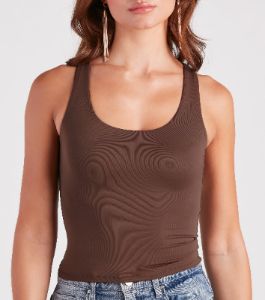 Smooth Silhouette Scoop Neck Tank Top sold by Windsor