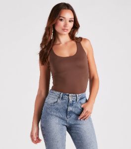 Smooth Silhouette Scoop Neck Tank Top sold by Windsor