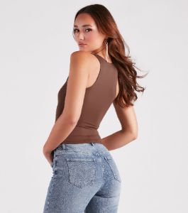 Smooth Silhouette Scoop Neck Tank Top sold by Windsor
