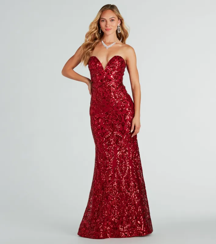 Leighton Formal Sequin Strapless Mermaid Dress sold by Windsor