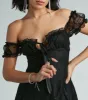 Lovely In Lace Ruffled Puff Sleeve Mini Dress sold by Windsor