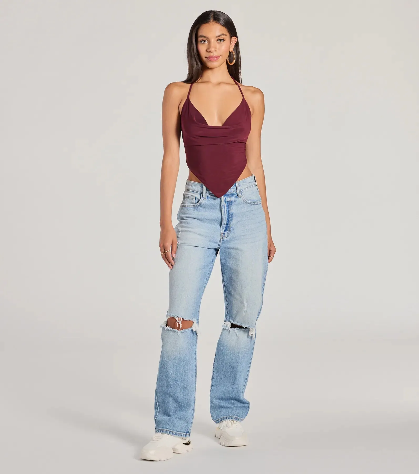 Sunny Day Cute Halter Open Back Crop Top sold by Windsor product image thumbnail 3