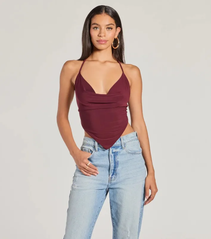 Sunny Day Cute Halter Open Back Crop Top sold by Windsor