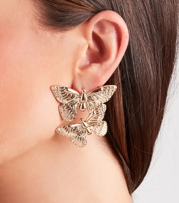 Go With The Glam Butterfly Statement Earrings sold by Windsor