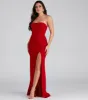 CLEARANCE - Kaia Strapless High Slit Formal Dress sold by Windsor
