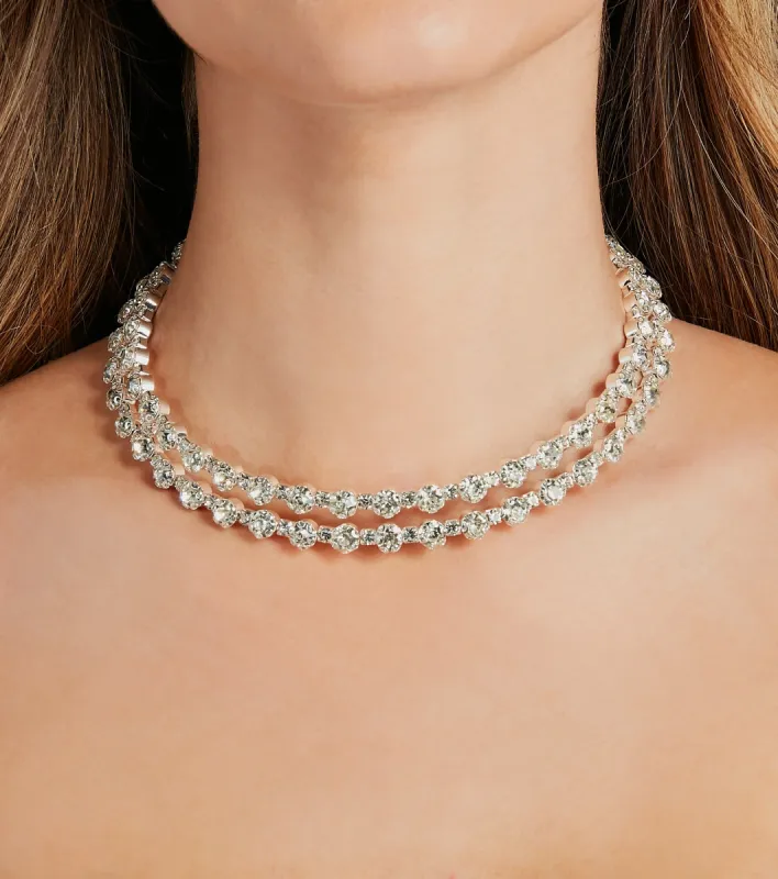 Two For The Show Rhinestone Choker sold by Windsor