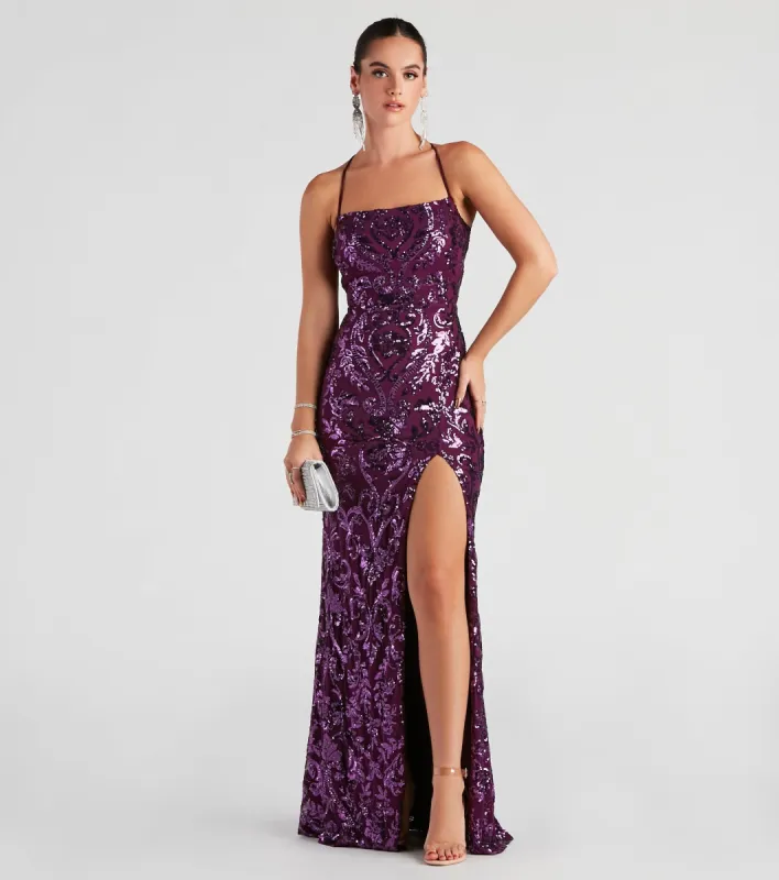 Lana Sequin Mesh Formal Dress sold by Windsor