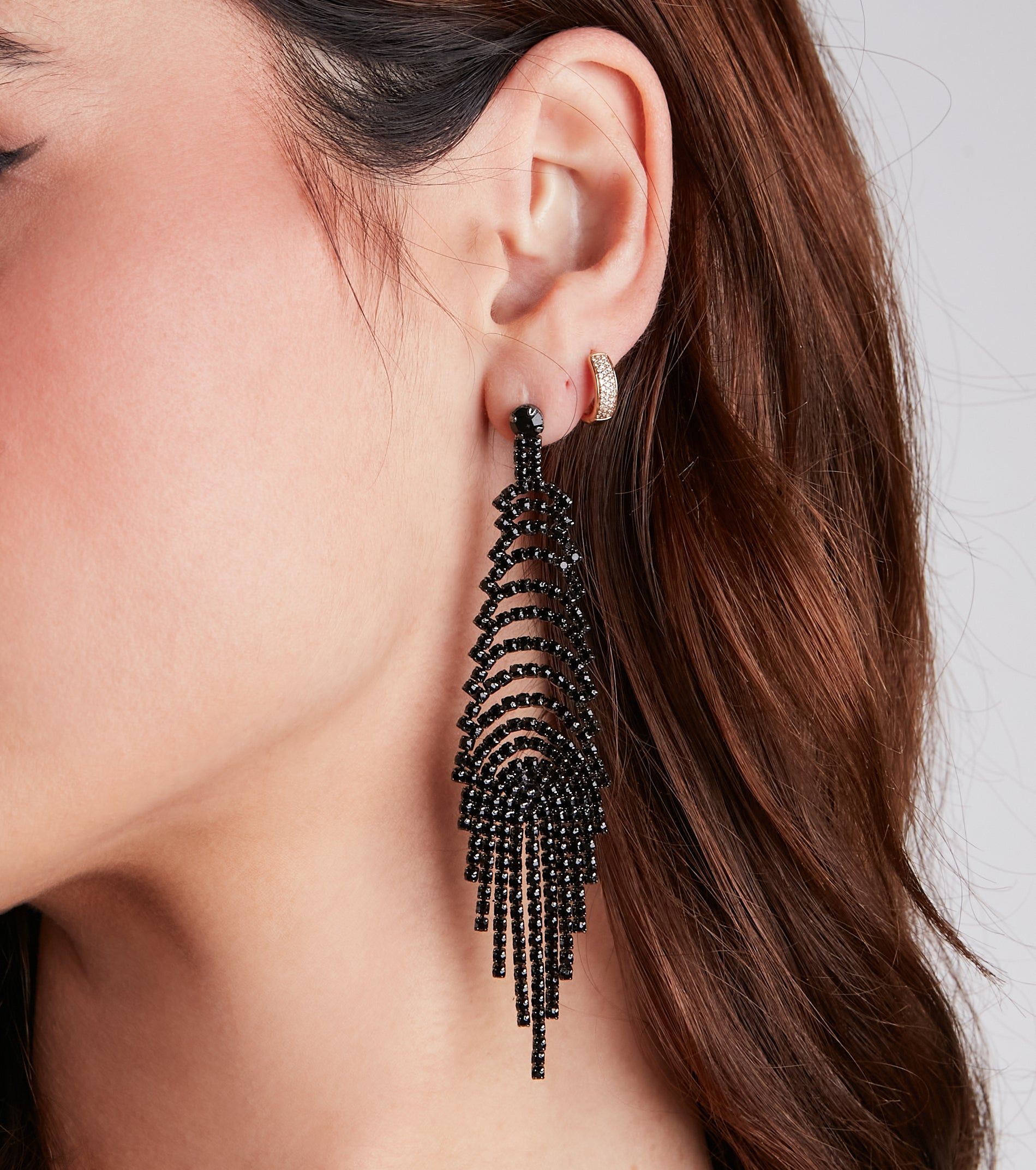 All For The Drama Rhinestone Chandelier Earrings sold by Windsor product image thumbnail 2