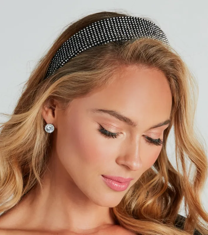 Preppy Glam Rhinestone Wide Headband sold by Windsor