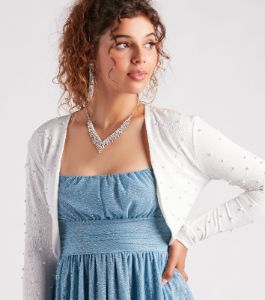 Elegant Touch Pearl Embellished Bolero sold by Windsor