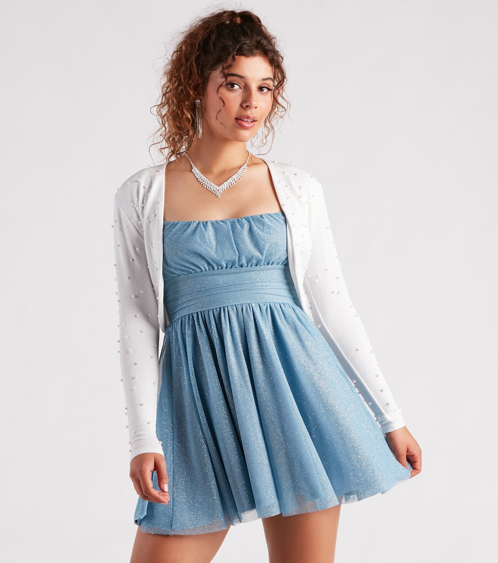 Elegant Touch Pearl Embellished Bolero sold by Windsor