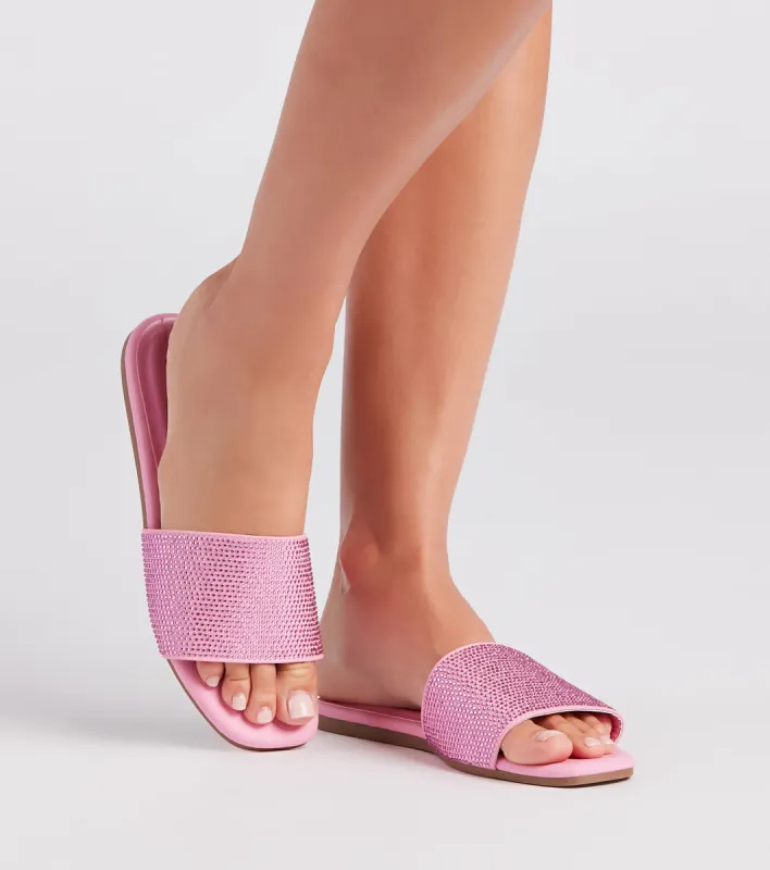Shine Away Rhinestone Flat Sandals sold by Windsor