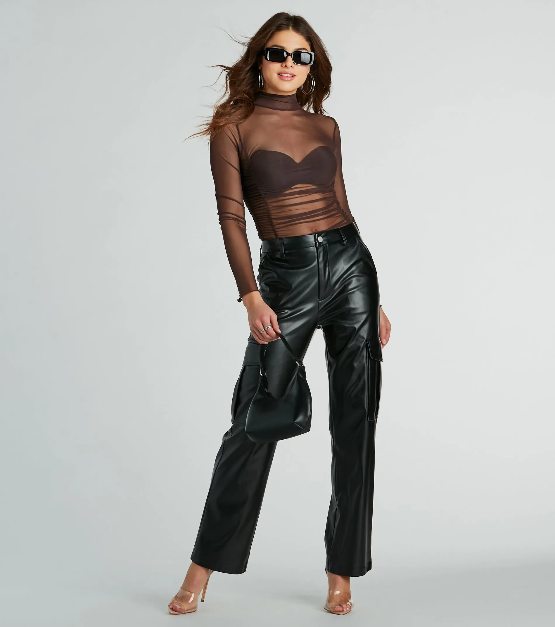 Notice Me Long Sleeve Sheer Mesh Bodysuit sold by Windsor product image thumbnail 2