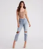 High-Rise Straight Cropped Jeans by Windsor Denim sold by Windsor