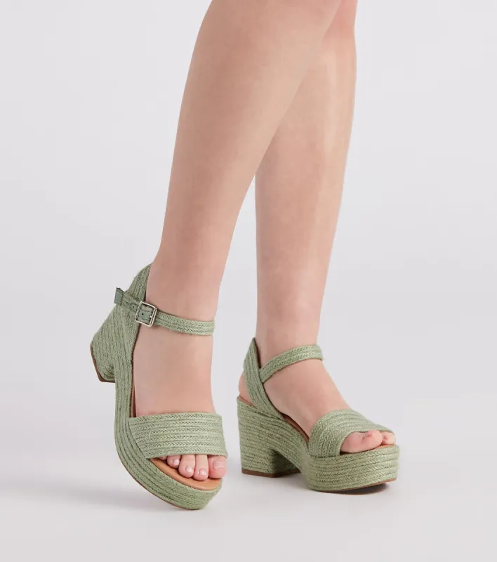 Sunny Days Ahead Espadrille Platform Sandals sold by Windsor