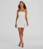 Lena Strapless Bodycon Beaded Mesh Mini Dress sold by Windsor
