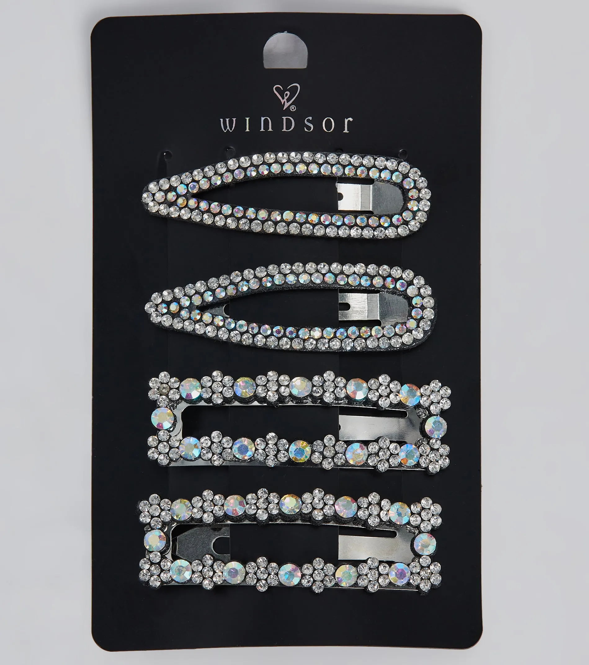 Iridescent Sparkle Rhinestone Hair Clip Set sold by Windsor product image thumbnail 2