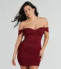One More Time Mesh Off-The-Shoulder Mini Dress sold by Windsor