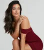 One More Time Mesh Off-The-Shoulder Mini Dress sold by Windsor