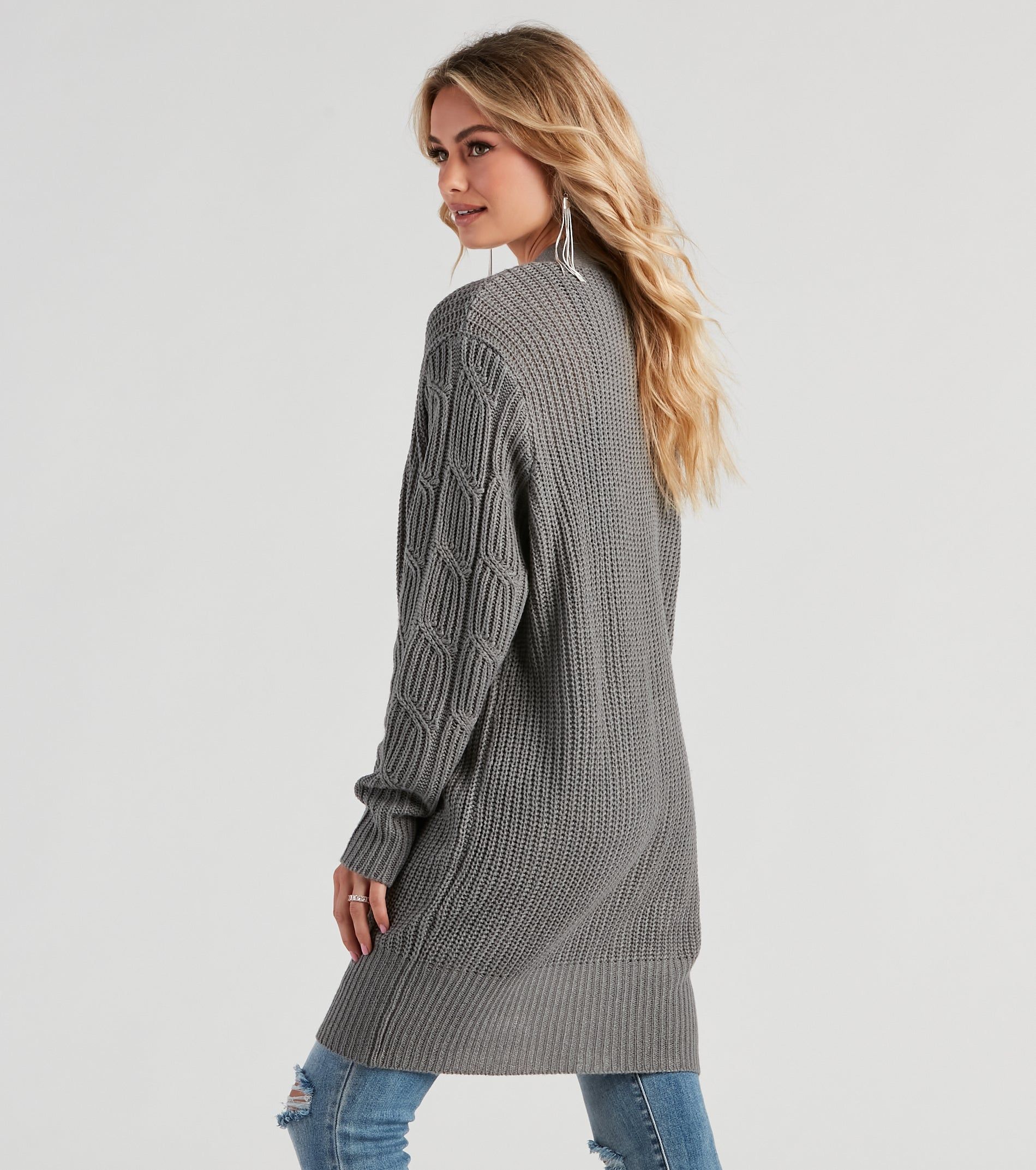 Cozy Up Cable Knit Oversized Cardgian sold by Windsor product image thumbnail 2