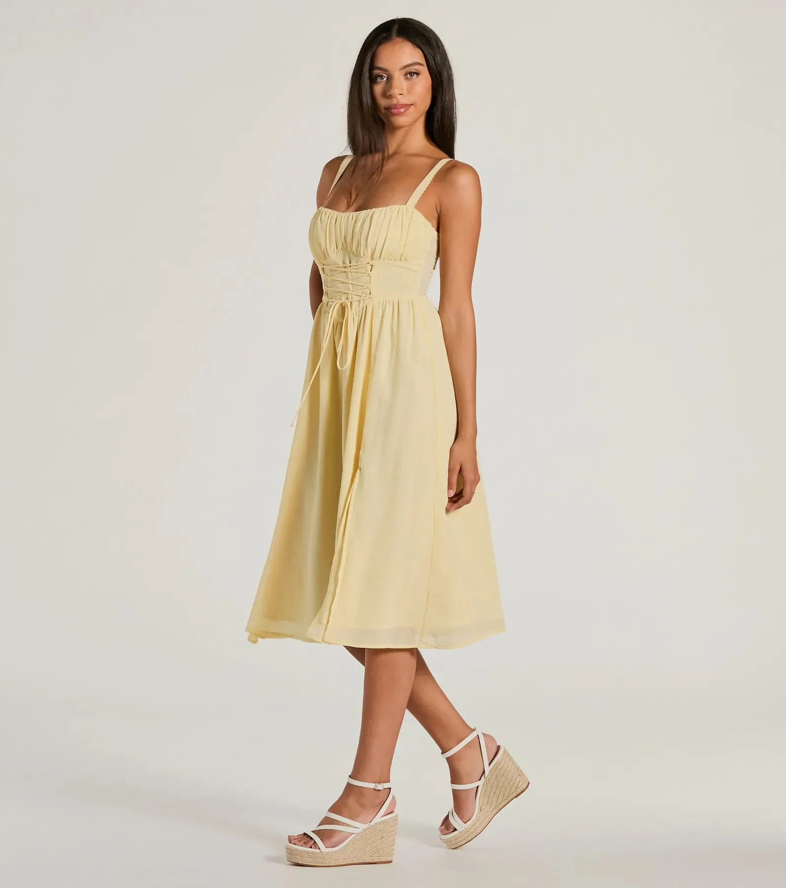Modern Romance Sleeveless Lace-Up A-Line Midi Dress sold by Windsor product image thumbnail 4