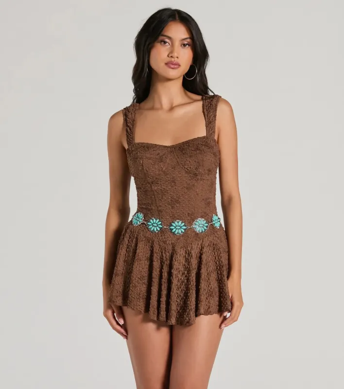 Land And Sea Flower Stone Concho Belt sold by Windsor