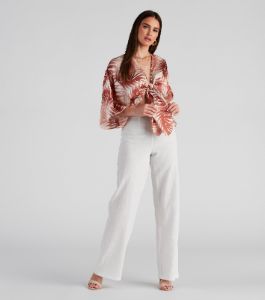 Out Sailing Satin Tie-Front Top sold by Windsor