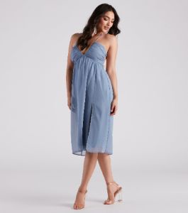 On The Verge Chiffon A-Line Midi Dress sold by Windsor