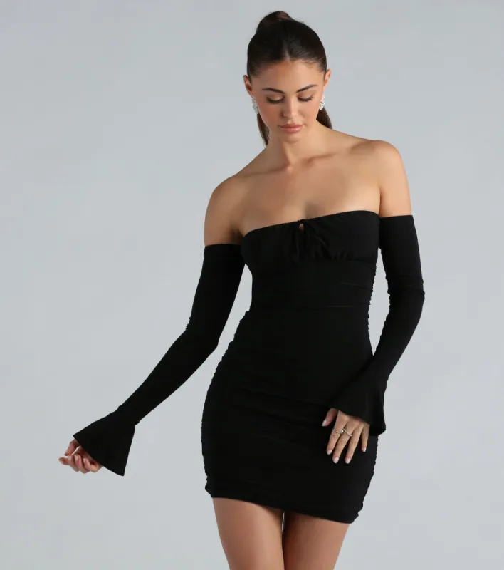 Make It Sexy Off-The-Shoulder Mini Dress sold by Windsor