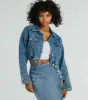 On My Way Trucker Crop Denim Jacket sold by Windsor