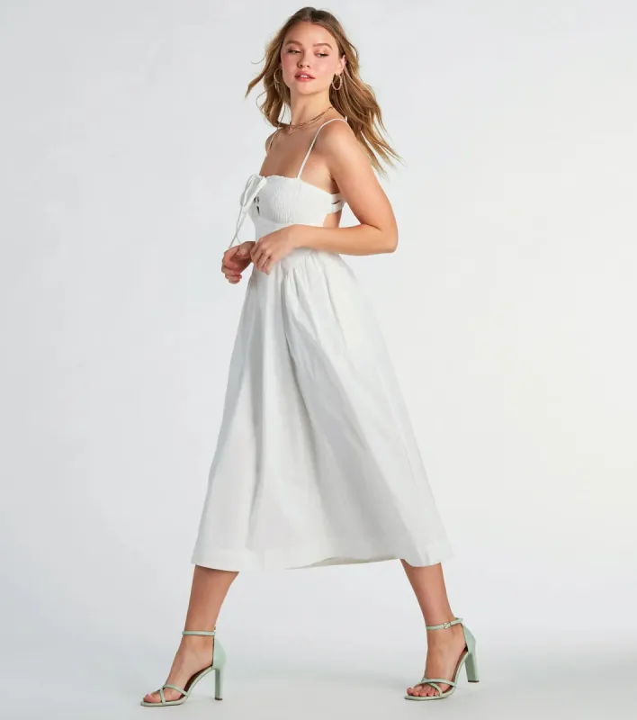 Sweeten Me Up Square Neck Cutout A-Line Midi Dress sold by Windsor