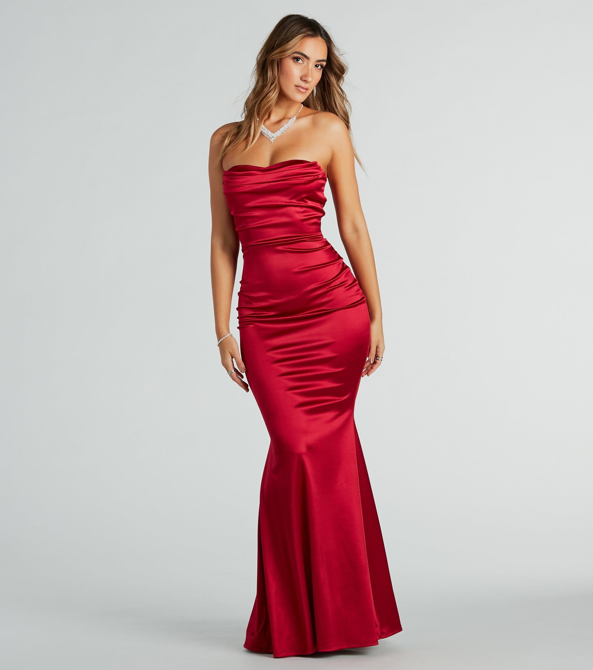 PLACEHOLDER - Priscilla Formal Satin Strapless Mermaid Dress sold by Windsor product image thumbnail 3