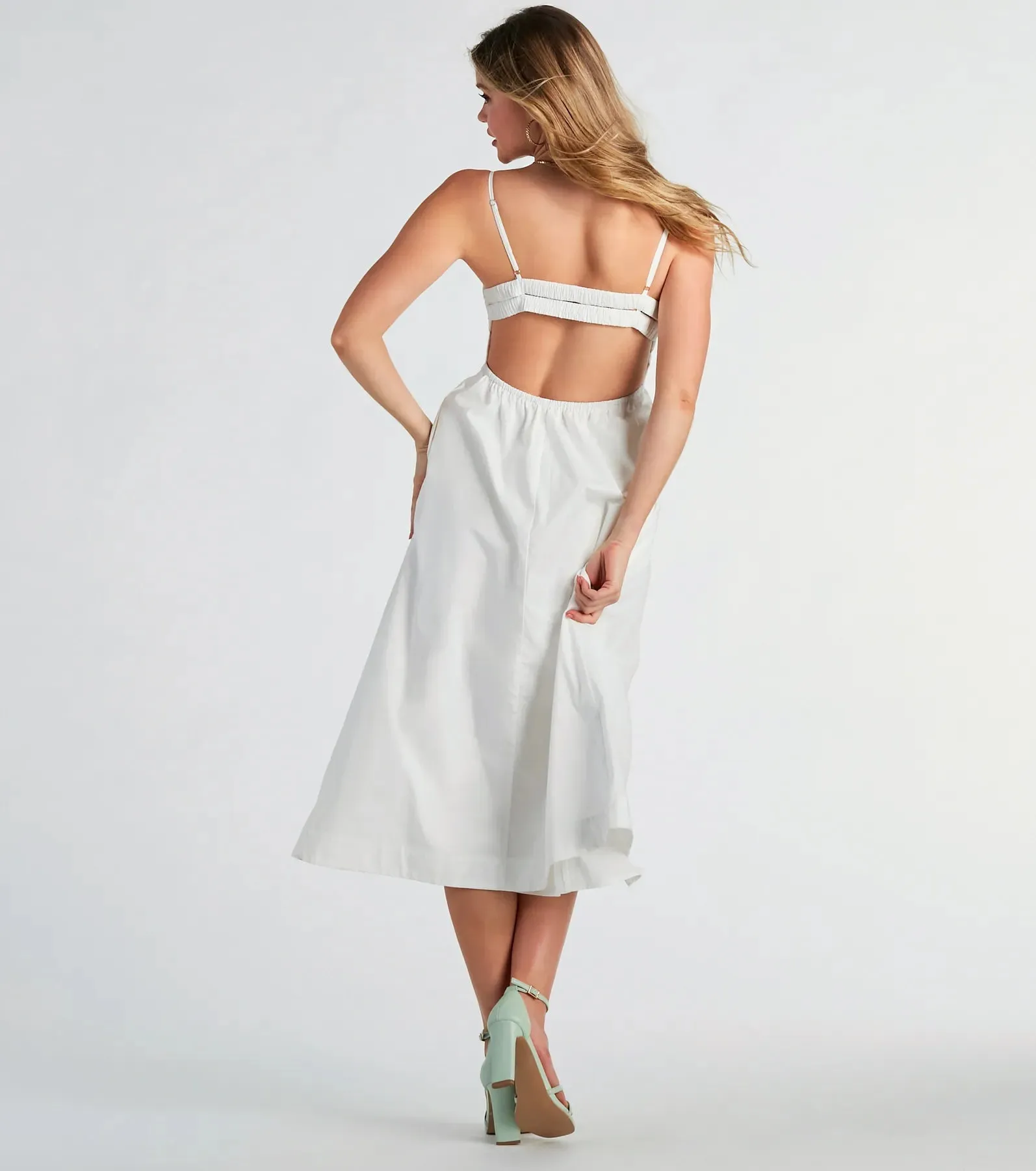 Sweeten Me Up Square Neck Cutout A-Line Midi Dress sold by Windsor product image thumbnail 3