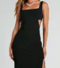 Quinn Cutout High Slit Crepe Formal Dress sold by Windsor