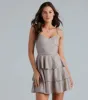 Pretty Glam Glitter Ruffled Tiered Skater Dress sold by Windsor