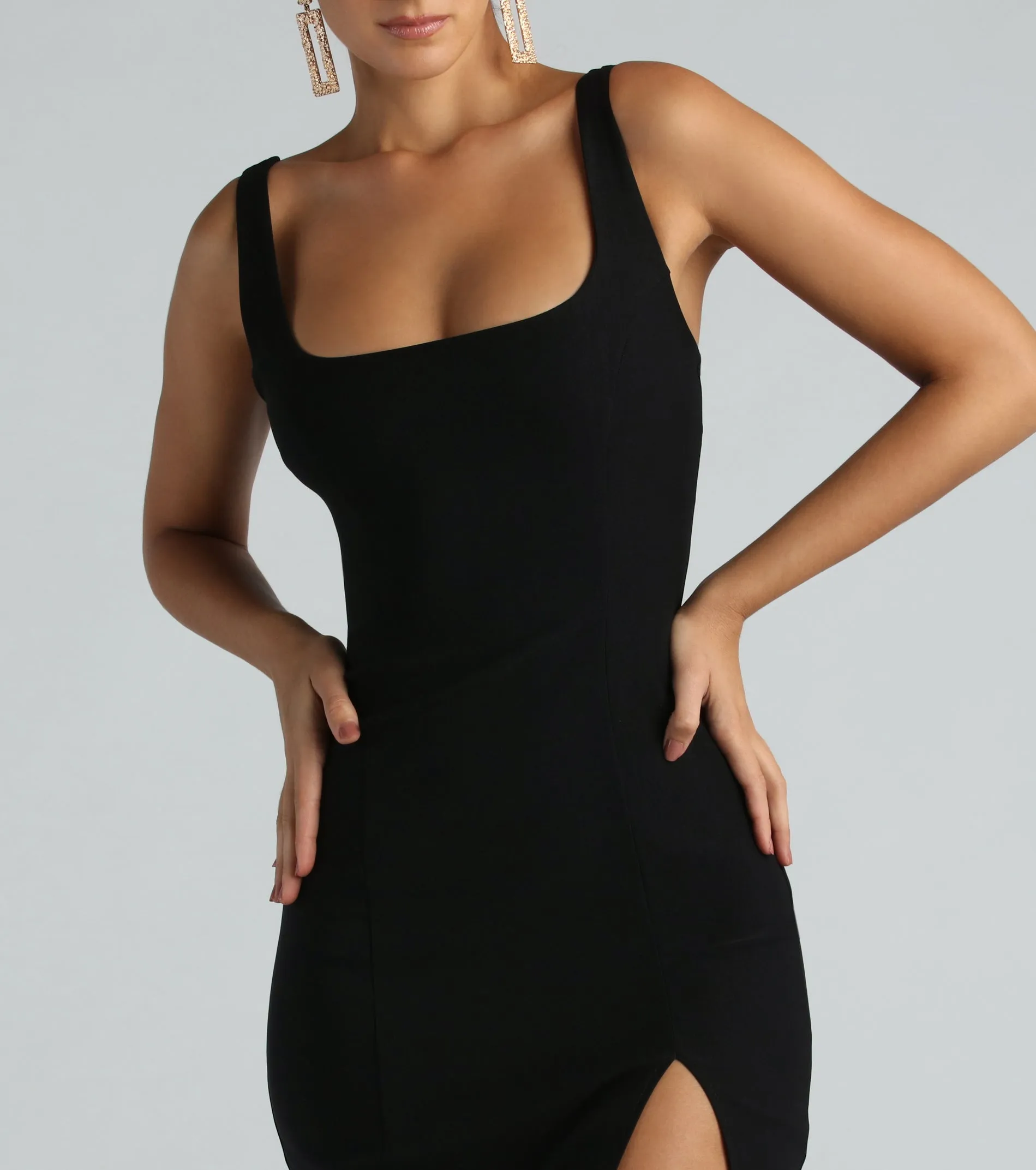 Your Needs Met Sleeveless Slit Midi Dress sold by Windsor product image thumbnail 4