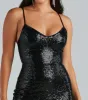 Wondering Eyes Sequin Ruffle Party Dress sold by Windsor