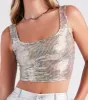 Changing Colors Sequin Iridescent Crop Top sold by Windsor